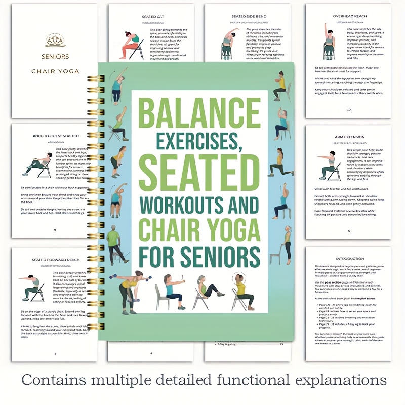 Yoga Fitness Journal - Stoel yoga oefennotitieboekje voor senioren 50-pagina