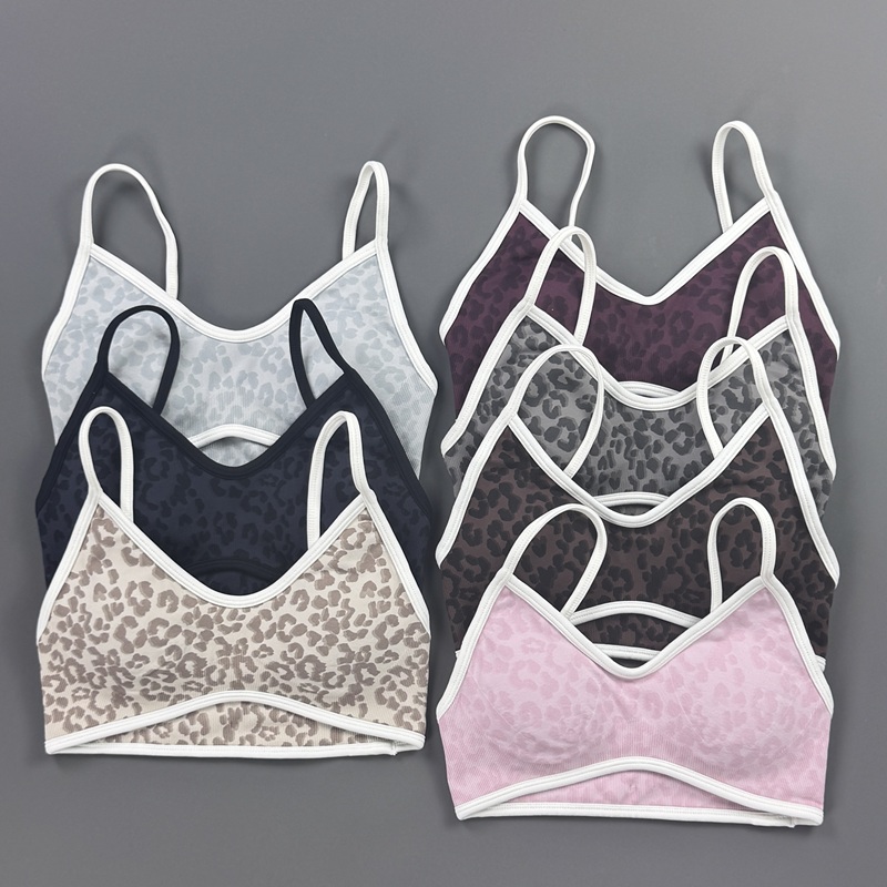 Yoga Fitness Stretching Strap - Sportbeha Dames Luipaardprint Dunne verstelbare bandjesbeha's