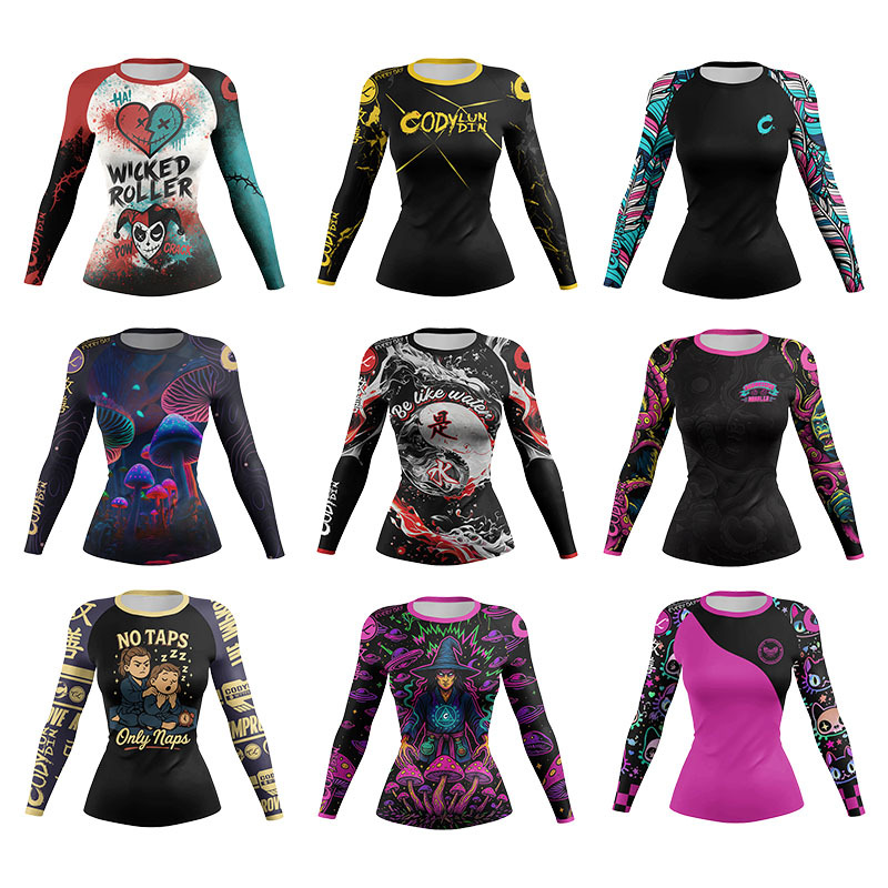Yoga Fitness Jiu Jitsu - Dames MMA Compressie Sport T-shirt Jiu