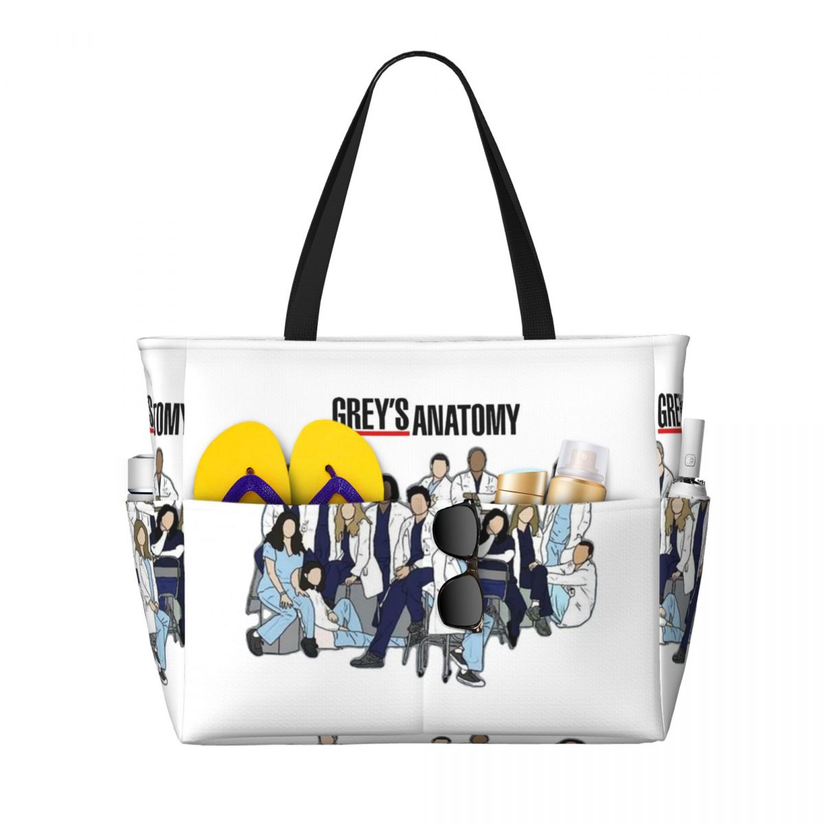 Yoga Anatomy Of Fitness - Grey's Anatomy Seasons Beach Tote Bag