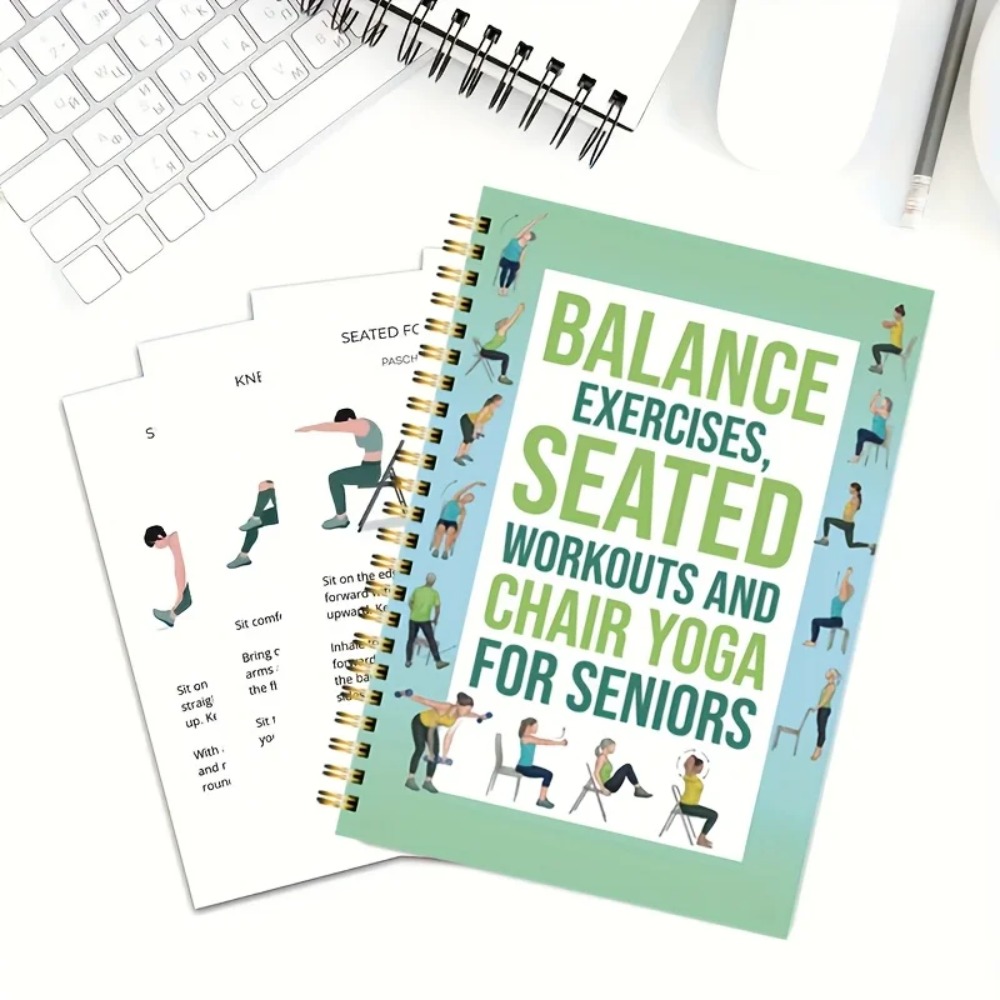 Yoga Fitness Journal - Stoelyoga-oefenboek voor senioren, 50 pagina's Yoga-gids