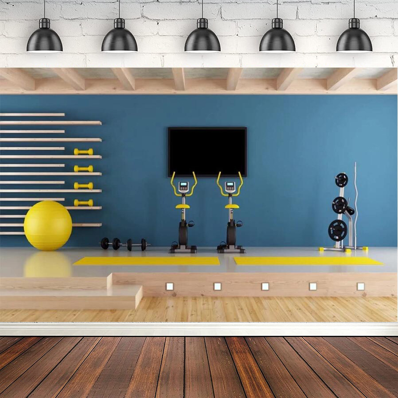 Yoga Fitness Online - Fotografieachtergrond Thuisgym Moderne fitnessruimte Yogabal Gymthema
