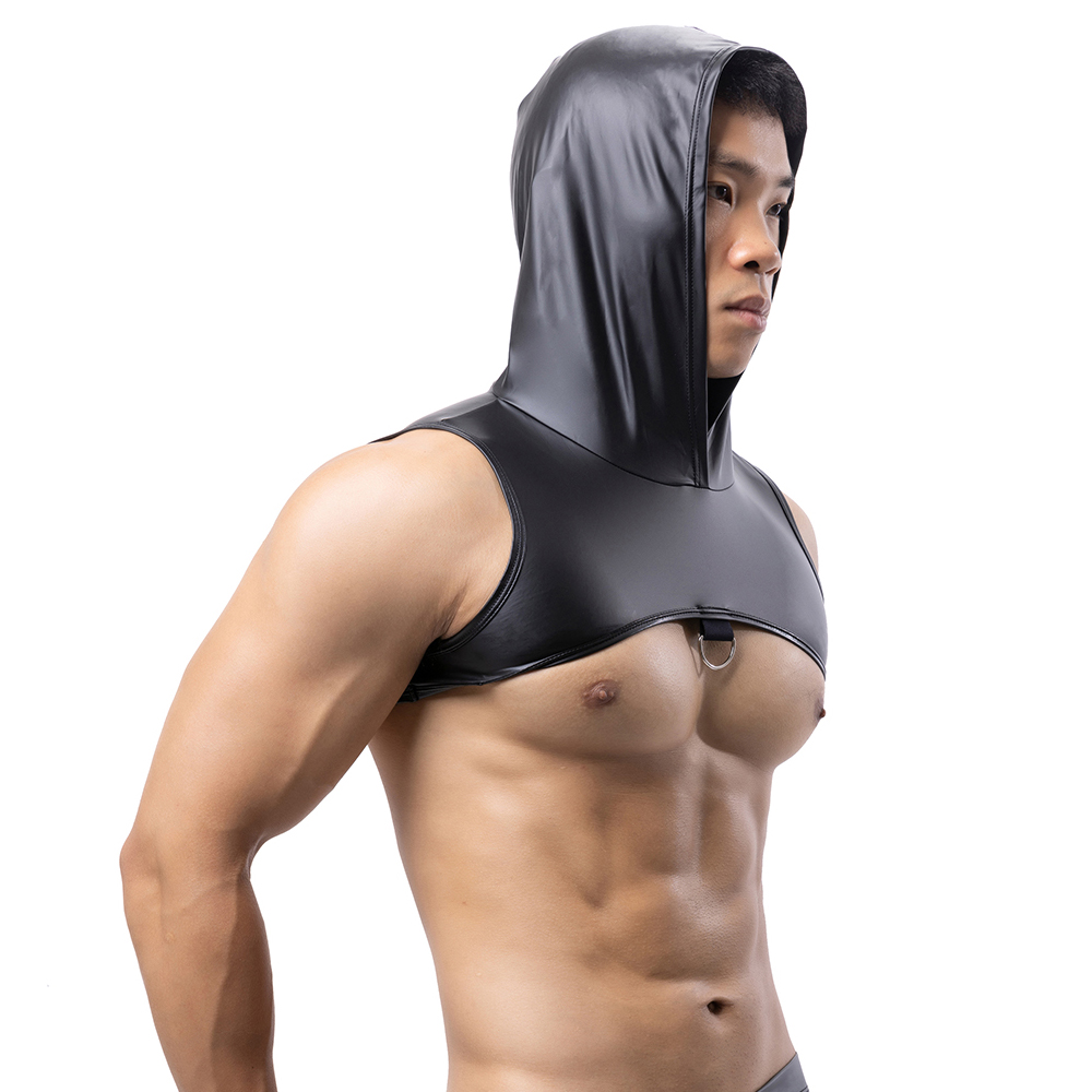 Gymnastics Rings - Mannen kunstleer fitness tanktops met capuchon