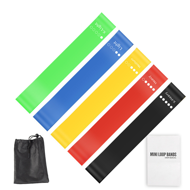 Yoga Fitness Stretching Strap - 5-delige TPE weerstandsbandenset met opbergtas &