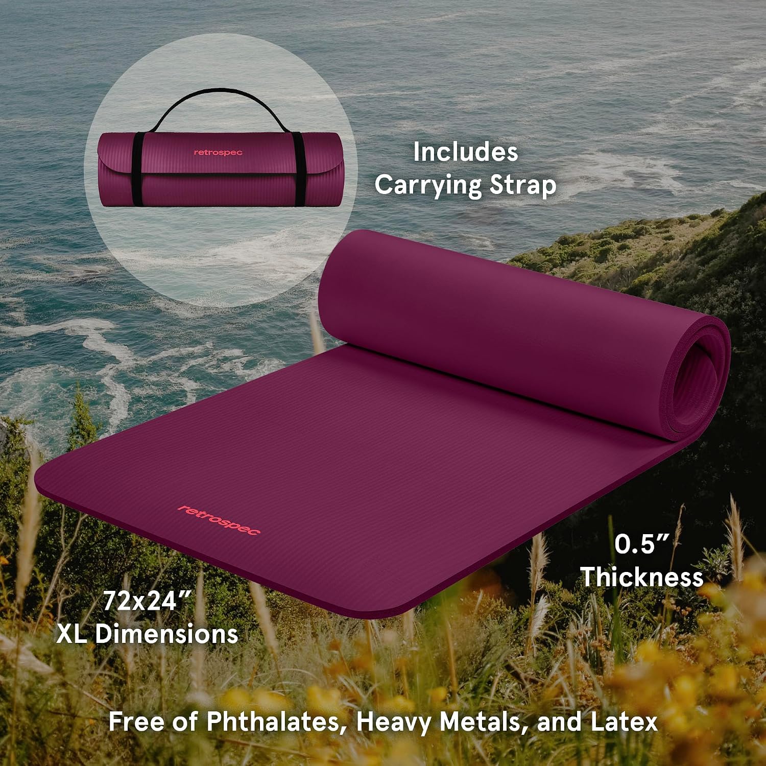Dikke yogamat 1/2 inch antisli - Yoga Fitness Images recensie en prijs